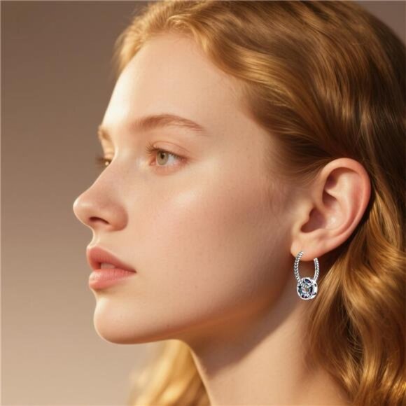 925 Sterling Silver Butterfly Earrings – Moon & Star Dangle for Women - Picture 2 of 8